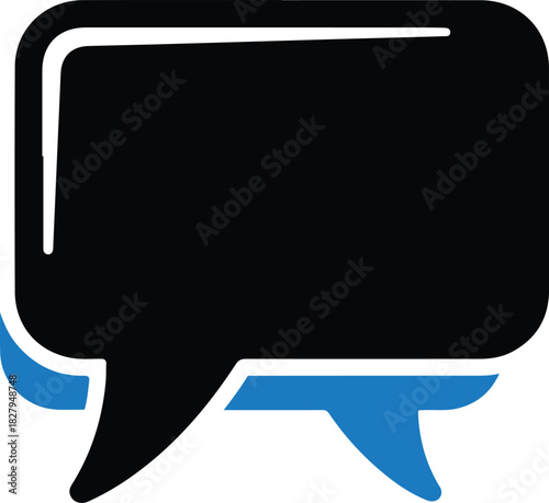 Modern chat bubble icon design with communication symbols for digital platforms and messaging applications