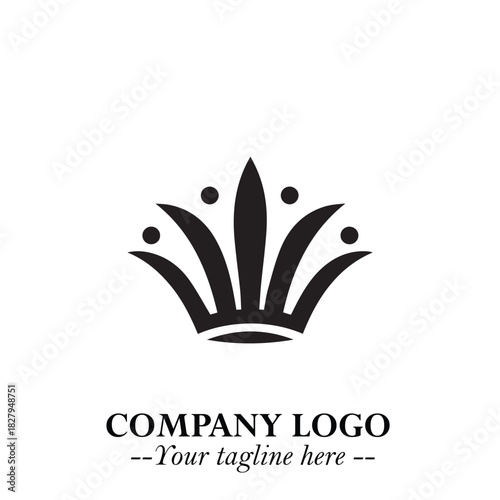 Elegant Black Crown Logo Symbol on a Clean White Background for Premium Branding Design