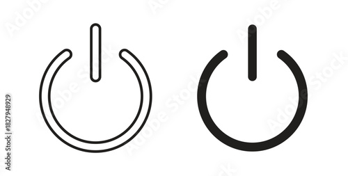 Power button icons set isolated on white background flat vector illustration.