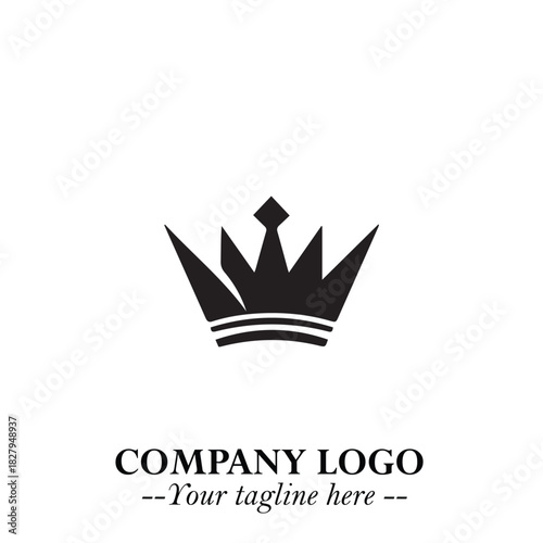Elegant Black Crown Logo Symbol on a Clean White Background for Premium Branding Design