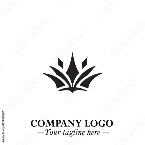Elegant Black Crown Logo Symbol on a Clean White Background for Premium Branding Design