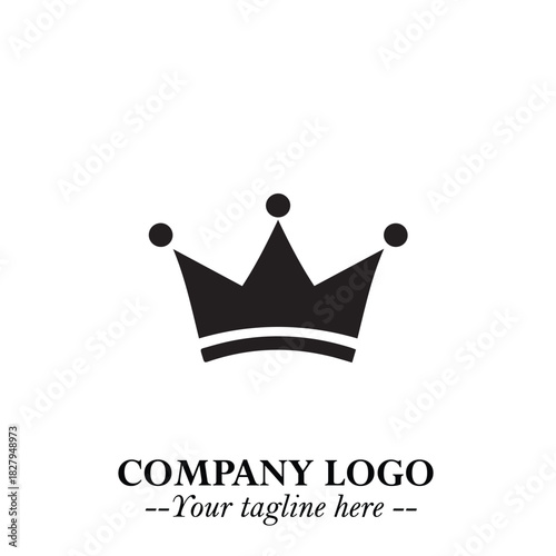 Elegant Black Crown Logo Symbol on a Clean White Background for Premium Branding Design