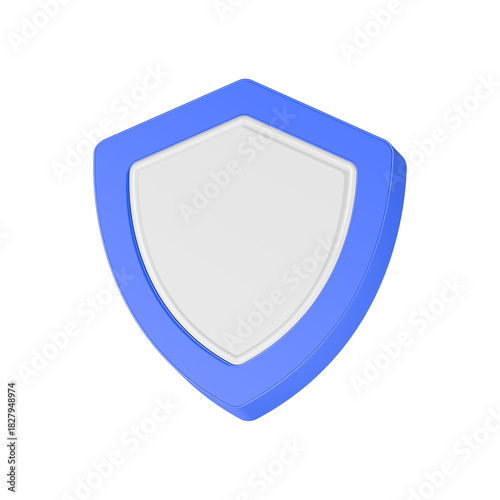 Free Download 3d rendering icon shield in white & blue color - GFXLoad