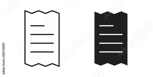 Receipt icons set isolated on white background flat vector illustration.