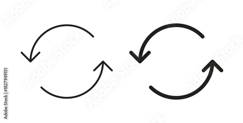 Repeat icons set isolated on white background flat vector illustration.