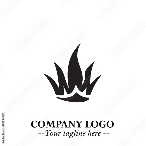 Elegant Black Crown Logo Symbol on a Clean White Background for Premium Branding Design