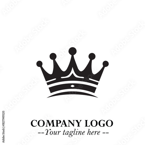 Elegant Black Crown Logo Symbol on a Clean White Background for Premium Branding Design