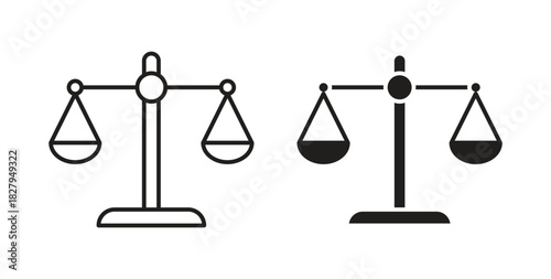 Scale icons set isolated on white background flat vector illustration.