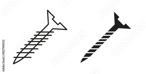 Screw icons set isolated on white background flat vector illustration.