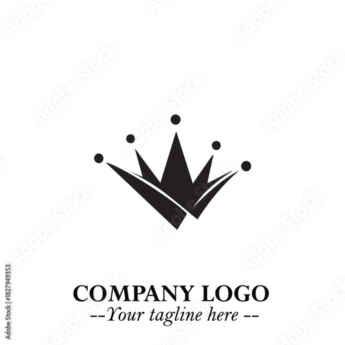 Elegant Black Crown Logo Symbol on a Clean White Background for Premium Branding Design