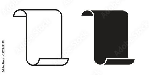 Scroll icons set isolated on white background flat vector illustration.