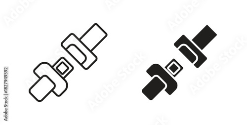 Seat Belt icons set isolated on white background flat vector illustration.