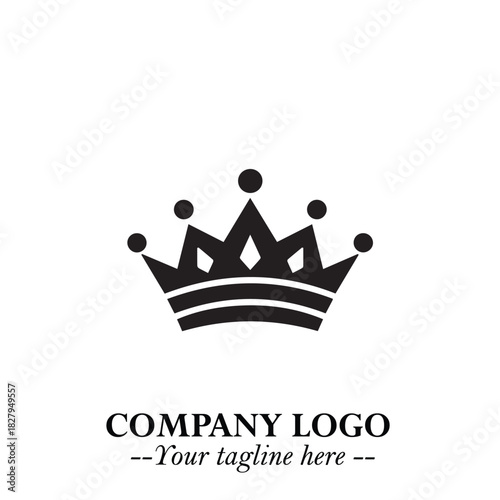 Elegant Black Crown Logo Symbol on a Clean White Background for Premium Branding Design