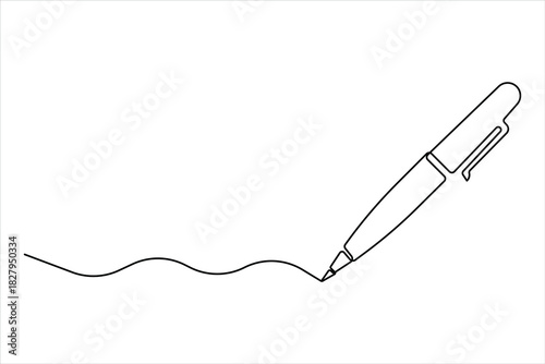 Continuous one line art drawing of Pen design. pen line art design for simple vector illustration