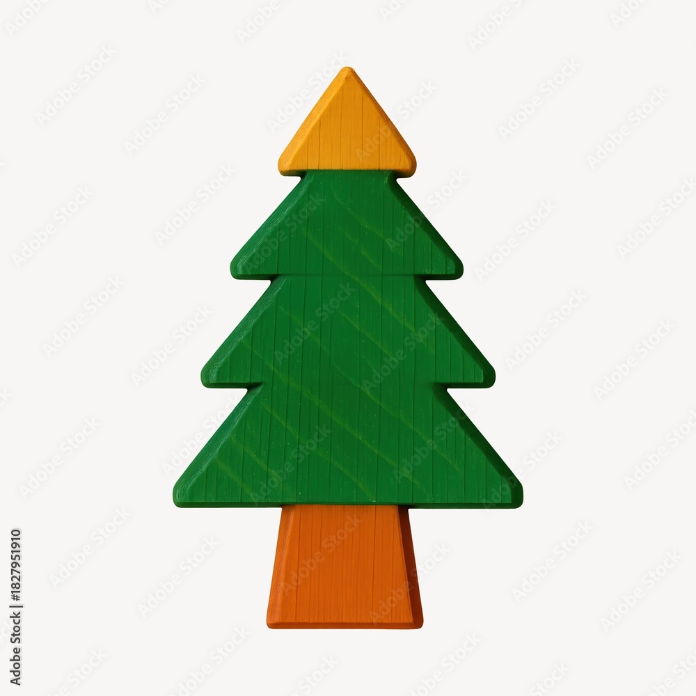 Obraz premium Colorful wooden Christmas tree illustration.
