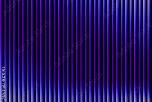 Abstract background of vertical purple and blue illuminated corrugated lines creating a modern, futuristic, and dynamic texture pattern
