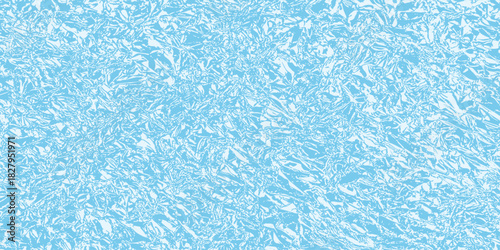 Blue frozen glass texture of pool water surface with ice pattern