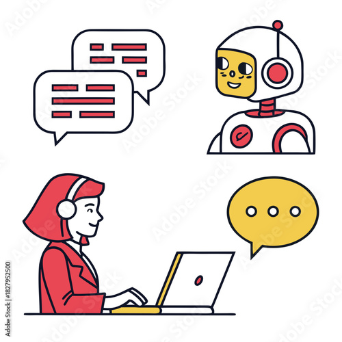A customer service agent interacts with a chatbot