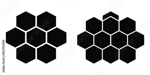 Hexagon Honeycomb Structure with Cells Illustrating Geometry and Pattern Design Concept Art