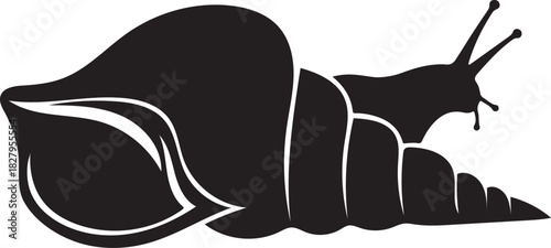 Snail shell creature silhouette illustration