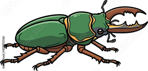 green bug isolated on white background