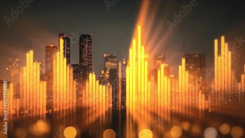 Financial Graph Over Urban Skyline