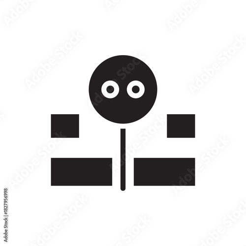 Solid-fill vector icon symbolizing a Data Operator or HMI (Human-Machine Interface), representing the human element in data analytics, process monitoring, smart factory control, and operator interface