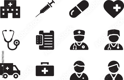 Doctor & Nurse Medical equipements Illustrator Artwork