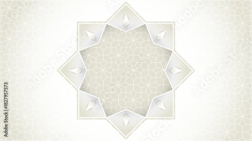 Ornamental mandala design on white and green background. islamic background for islamic holiday