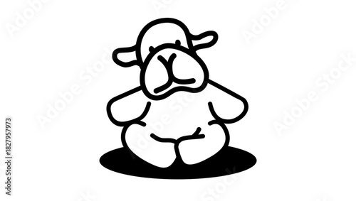 Camel toy symbol, black isolated silhouette