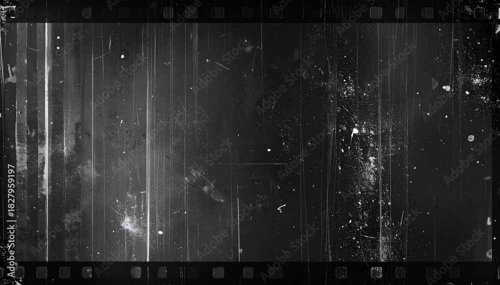 Obraz premium Blank grained film strip texture background with heavy grain, dust and fingerprints 