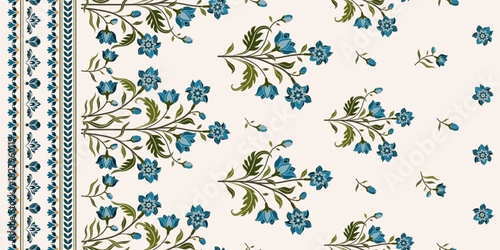 Vector Hand drawn colourful geometric flowers Motifs African boho paisley, seamless patterns with floral for fabric Ethnic Indian Pattern, textiles, clothing, wrapping paper, backdrop, banner.
