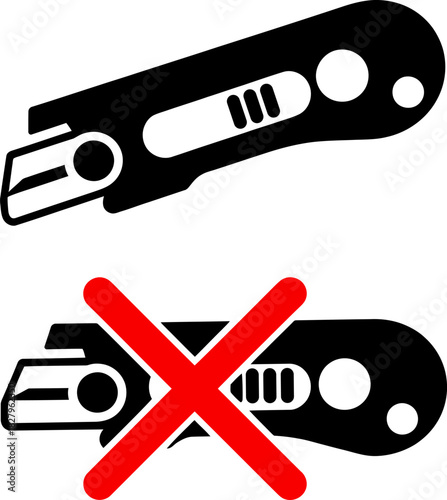Prohibited Utility Knife Symbol