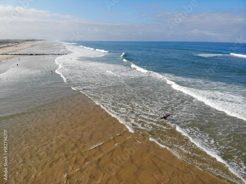 Lacanau et surf vu du ciel