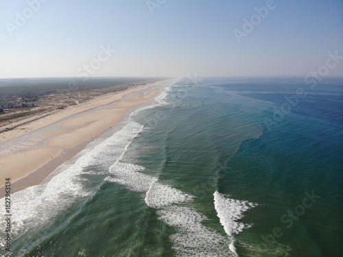 Lacanau et surf vu du ciel