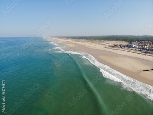 Lacanau et surf vu du ciel