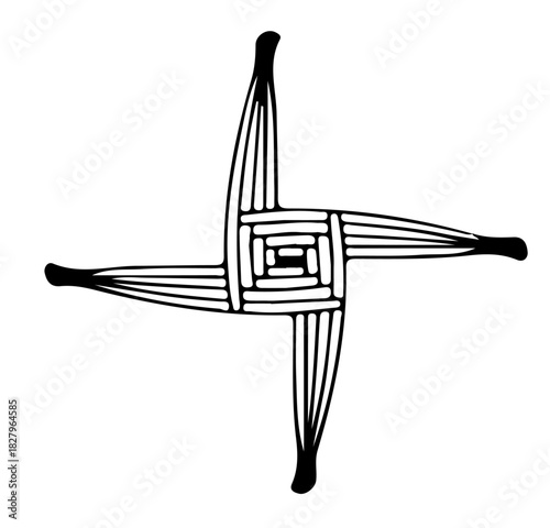 St Brigid reed cross, simple vector graphic