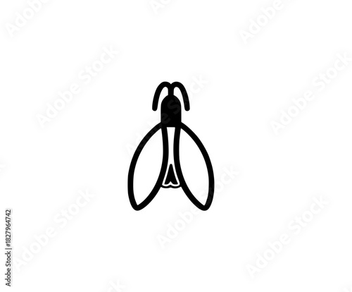 delicate snowdrop bloom, symbol hope renewal | Clean, isolated vector art for creative projects.