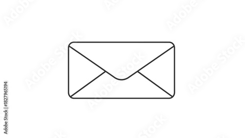 Single closed envelope linear icon for mail and messaging. Simple thin line vector art illustration for communication, correspondence, and postal concepts