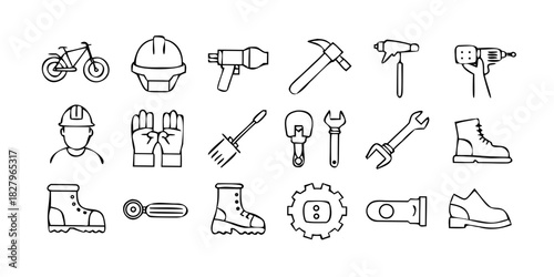 set of gardening tools vector