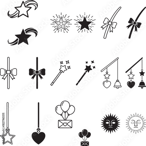 birthday icon set collection