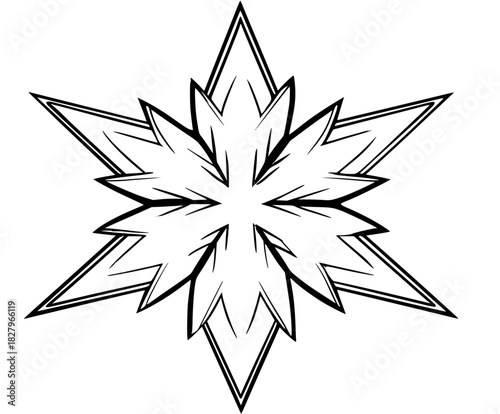 Radiant Frost: Starry Winter Wonderland | Clean, isolated vector art for creative projects.