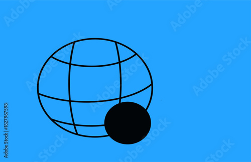 Globe on blue background