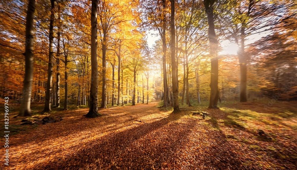 Fototapeta premium Forest In Autumn Sunshine