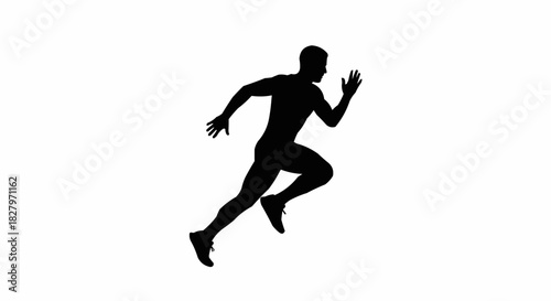 Silhouette of a Man Running at Full Speed.