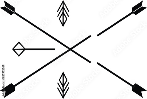 Hand drawn curve dotted line arrow set. curved pointers sign. Sketch curved dashed arrows. signpost showing a confusing complex path. Dashed arrows
