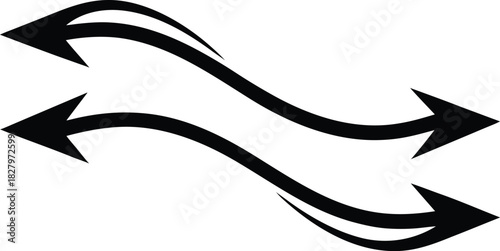 Hand drawn curve dotted line arrow set. curved pointers sign. Sketch curved dashed arrows. signpost showing a confusing complex path. Dashed arrows
