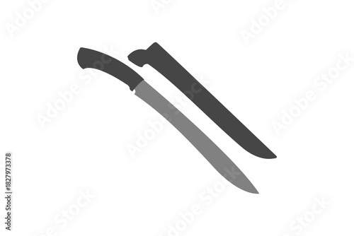Machete vector icon isolated on white background.