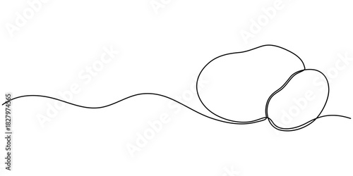 Continuous line drawing healthy organic potatoes Fresh spud root vegetable plant icon vector illustration concept.