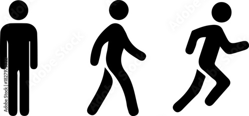 Vector silhouette icon of a running woman for sport and success illustration